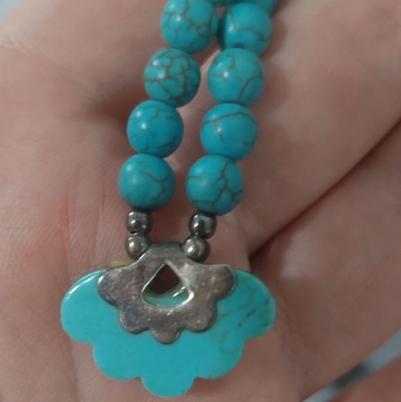 🌙Southwest Vibes Jewelry LOT: Faux Turquoise Howlite Fluorite Labradorite Wolf - Picture 5 of 10